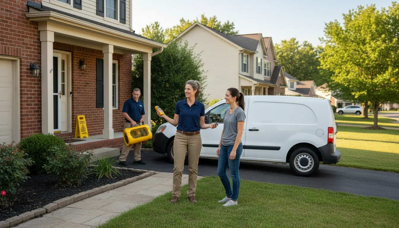 Residential water damage restoration in Brighton, IL